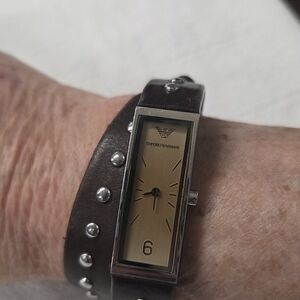 Emporio Armani Silver And Brown Women's Watch